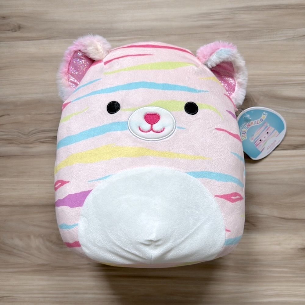 Squishmallow Rainbow Tiger, Atoosa, Size 11”